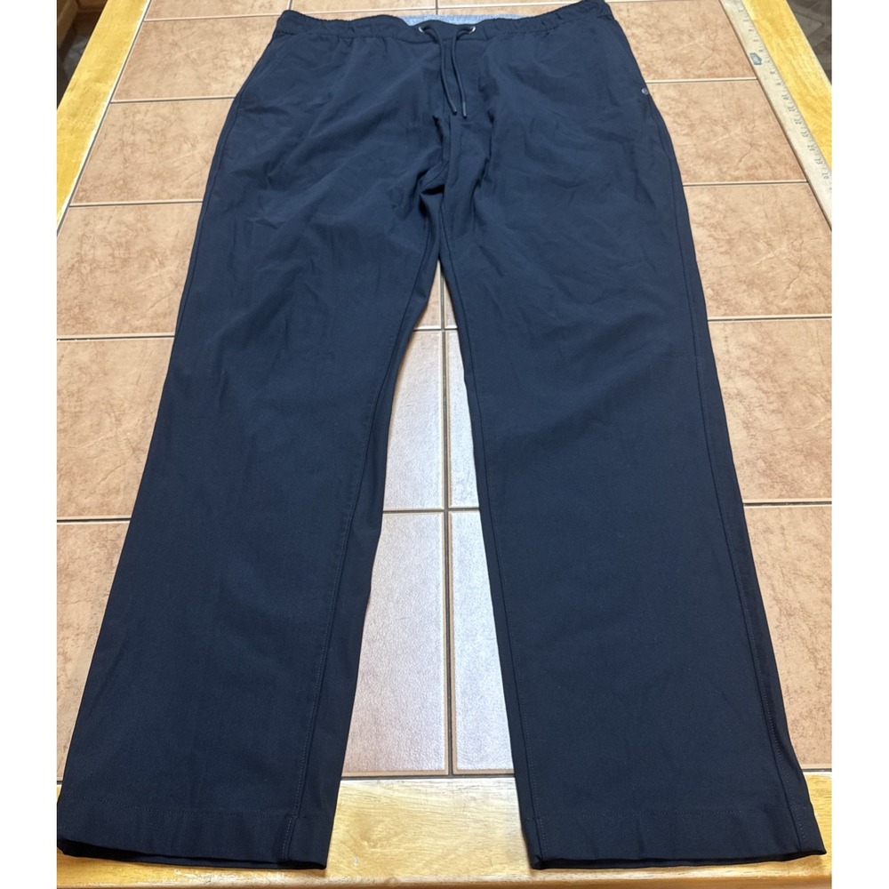 Vuori Black Meta Elastic Waist Pant Athletic Fit Sz 36x30 Large #V463 Drawstring